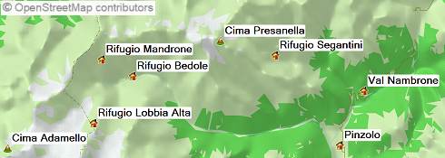 Karte Presanella - Adamello, 6-tägige geführte Hochtour