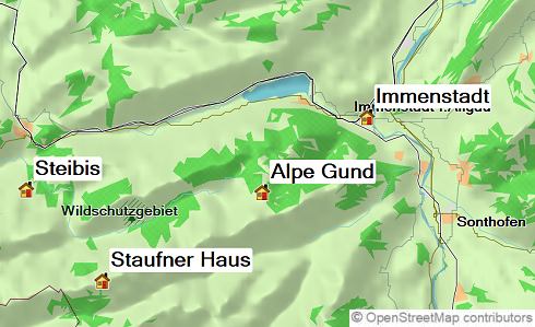 Karte Naturpark Nagelfluhkette, 3-tägige geführte Trekkingtour