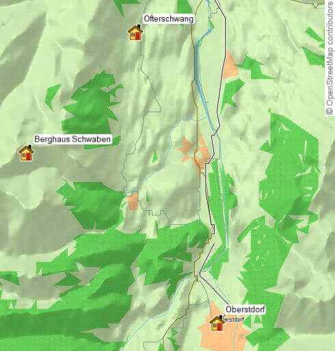 Karte Schneeschuhwochenende Hörnertour, 2-tägiges Schneeschuhwochenende