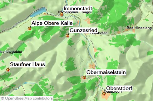 Karte Naturpark Nagelfluhkette im Winter, 4-tägige geführte Schneeschuhtour