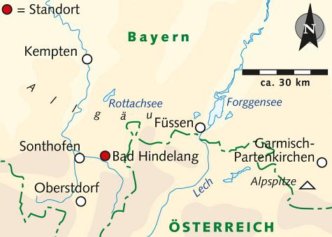 Karte Auf Schneeschuhen durchs Oberallgäu, 8-tägige geführte Winterreise