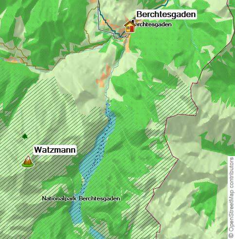 Karte Wandern zwischen Watzmann und Königssee, 8-tägige geführte Standortwanderreise