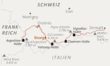 Karte zur Skitour Haute Route