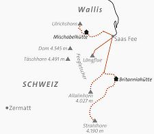 Trekkingtour Schweiz, Wandern im Wallis