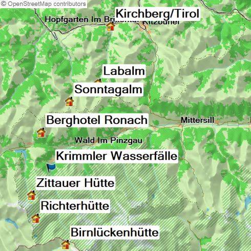 Karte Von Nordtirol nach Südtirol, 7-tägige geführte Trekkingtour