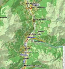 Karte Wanderreise im Zillertal