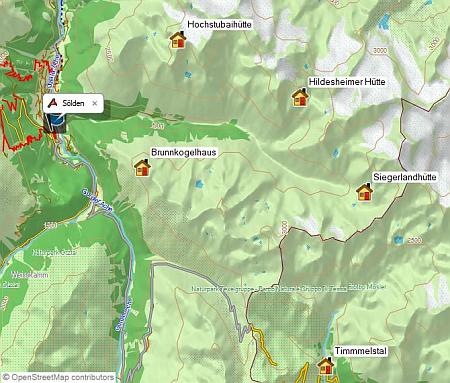 Karte Wanderwoche im Ötztal, 8-tägige geführte Alpenreise
