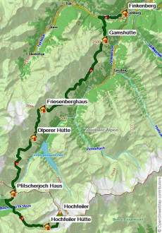 Karte Berliner Höhenweg