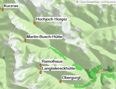 Karte Ötztal Durchquerung, 6-tägige geführte Trekkingtour