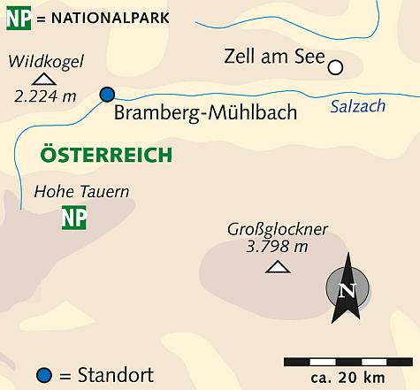 Karte Winterwoche aktiv im Oberpinzgau - individuell, 8-tägiger individueller Winterurlaub