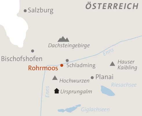 Karte Das Ennstal zwischen Schladming und Dachstein, 7-tägige geführte Alpenreise