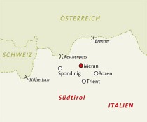Karte Südtirol Wanderreise