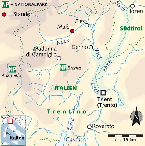 Karte Winterzauber im Trentino, 8-tägige geführte Winterreise