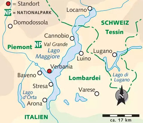 Karte Wanderreise am Lago Maggiore geführt, 8-tägige geführte Alpenreise