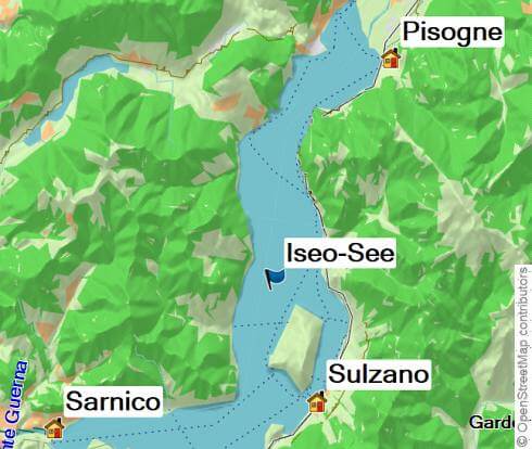 Karte Via Valeriana und der Iseo-See: Wandern in der Lombardei, 7-tägige individuelle Wanderreise