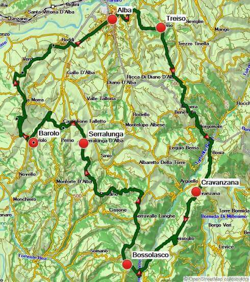 Karte Piemont: Genusswandern im Piemont individuell, 8-tägige individuelle Wanderreise mit Gepäcktransport