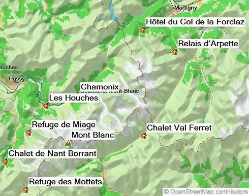 Karte Tour du Mont Blanc - Einmal rund herum, 7-tägige geführte Trekkingtour
